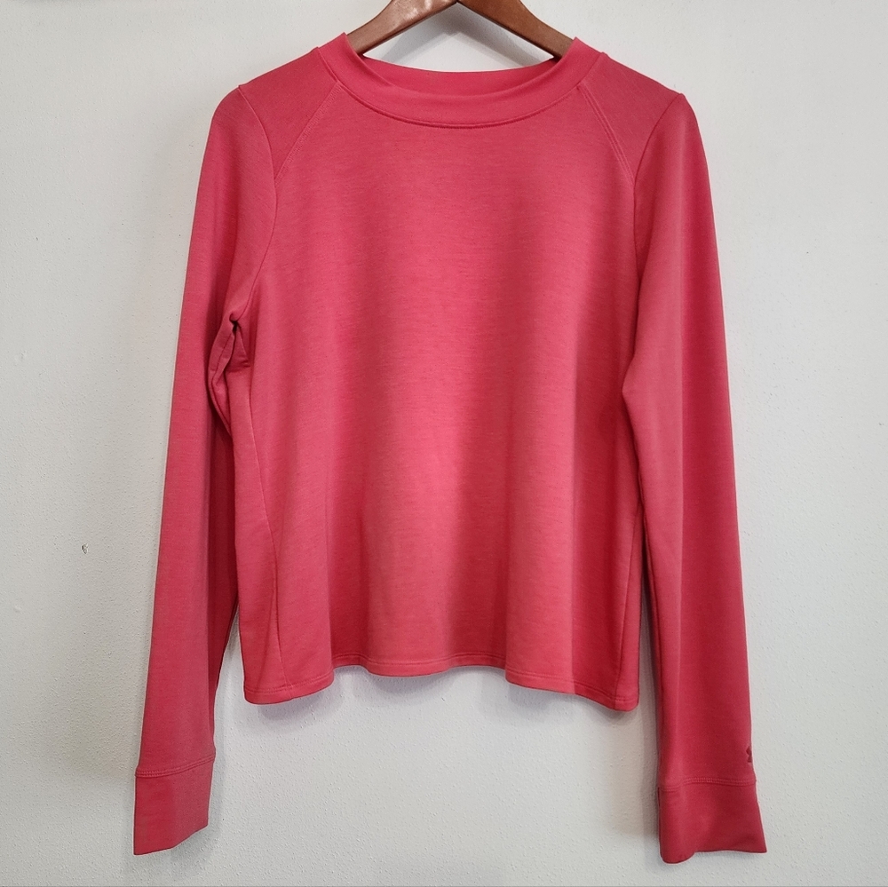 Under Armour Soft Wrap Back Athleisure Top Coral Pink Med - Picture 4 of 6